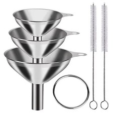 3/5 Pcs Stainless Steel Kitchen Funnels Set Food Grade Metal Funnels for Filling