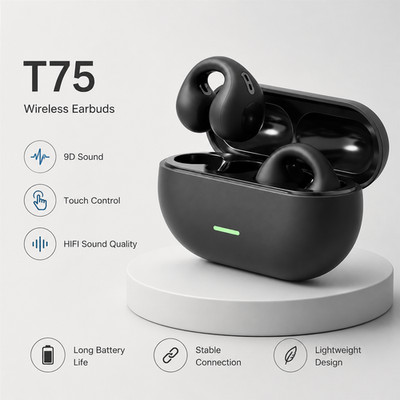 T75 TWS Wireless Bluetooth Earbuds   Touch Control, Sport Headphones for iPhone 