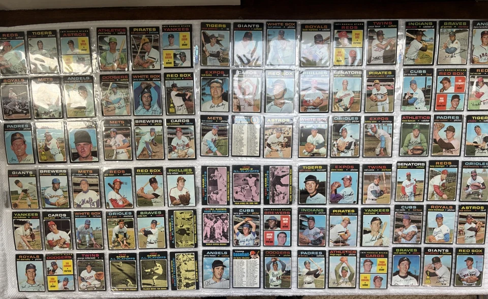 Juego completo de béisbol Topps 1971 752/752 pobre en muy buen estado-excelente con algunos excelentes Foto 4 de 4