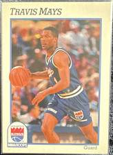NBA Hoops 1991-92 Travis Mays #184 Rookie Sacramento Kings Basketball Card. rookie card picture