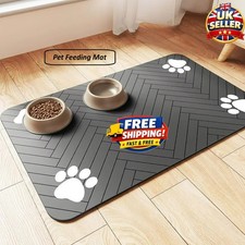 Absorbent Pet Feeding Mat–Waterproof Rubber Backing, Quick-Dry Placemat for Dog