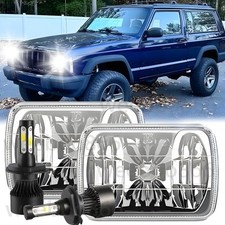 For Jeep Wrangler Yj 1987-1995 5x7 7x6 Square Led Headlights High Low Beam Drl