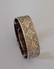 Victorian Sterling Silver Scarf Clip Flexible Waltons Patent Brass Hinge Antique