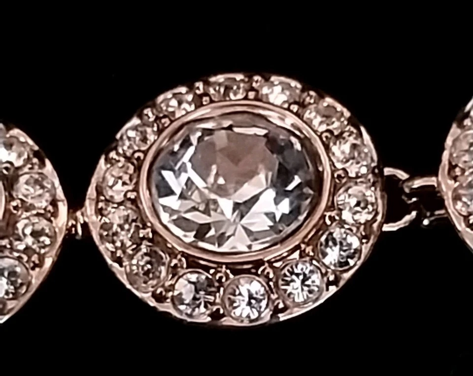 Auténtica pulsera de tenis para mujer SWAROVSKI, acabado rodio 7" Foto 3 de 4