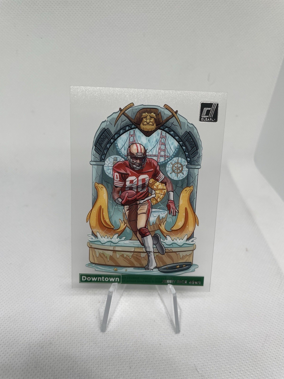 2023 Panini Clearly Donruss Jerry Rice Downtown SSP Case Hit 49ers HoF