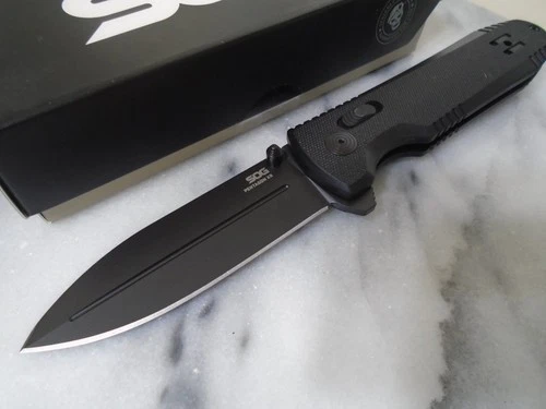 SOG Pentagon XR Blackout Ball Bearing Pivot Pocket Knife Dual Edge Tip 12610157 image 8