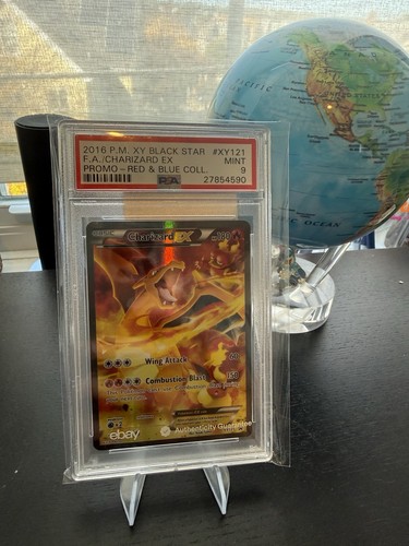 PSA 9 POKEMON 2016 XY121 BLACK STAR PROMO RED & BLUE COLL FULL ART/CHARIZARD EX