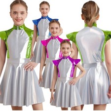 Kids Girls Skirt A-line Dress Front Zip Costume Performance Birthday Theme