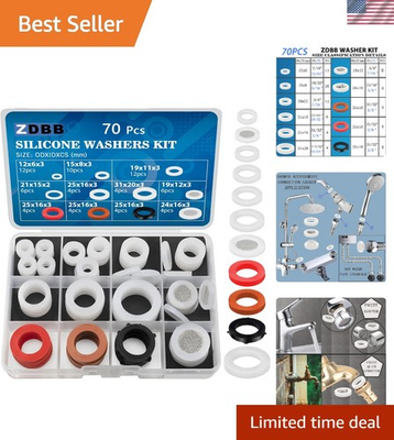 #ad Assorted Silicone Washers Kit 70 Pcs High Temp Gaskets for Plumbing Repairs $15.98