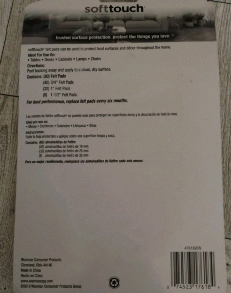 Almohadilla deslizante SoftTouch 80 piezas marrón autoadhesiva fieltro para muebles de alta resistencia 0382380 Foto 3 de 4