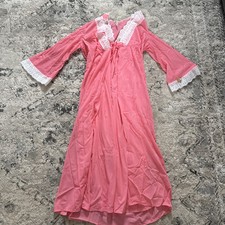 VTG Kmart Women's Long Pink Night Gown Size Medium W/ Robe NWT Lace Grannycore