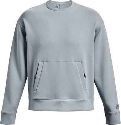 UNDER ARMOUR graues Summit Fleece Crew-Sweatshirt für Herren Large neu ohne Etikett C1125