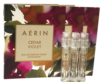Lot of 3 - AERIN Fragrances Spray Samples - Cedar Violet EDP .15oz/4.5ml