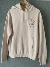 Adidas Originals Peace Sign Mens Hoodie Sz L Pullover Pink Trefoil