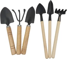 6pcs Mini Garden Plant Tool Set Spade Shovel Rake Succulent Kid Indoor Gardening