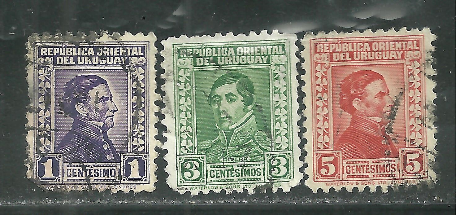 URUGUAY 351, 355A, 356 USED GENERAL ARTIGAS