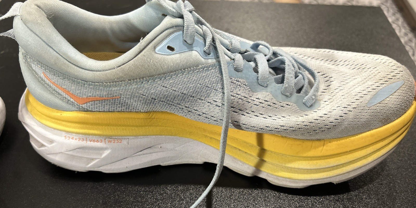 HOKA One One HOKA Bondi 8 Summer Song Blue Yellow Sneakers - Women’s Size 8B thumbnail 4