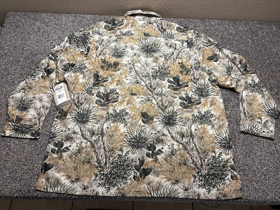 Game Guard Microfiber Vented Shirt Mens 3XL Long Sleeve Cactus Print Dove Season - Image 2 of 4
