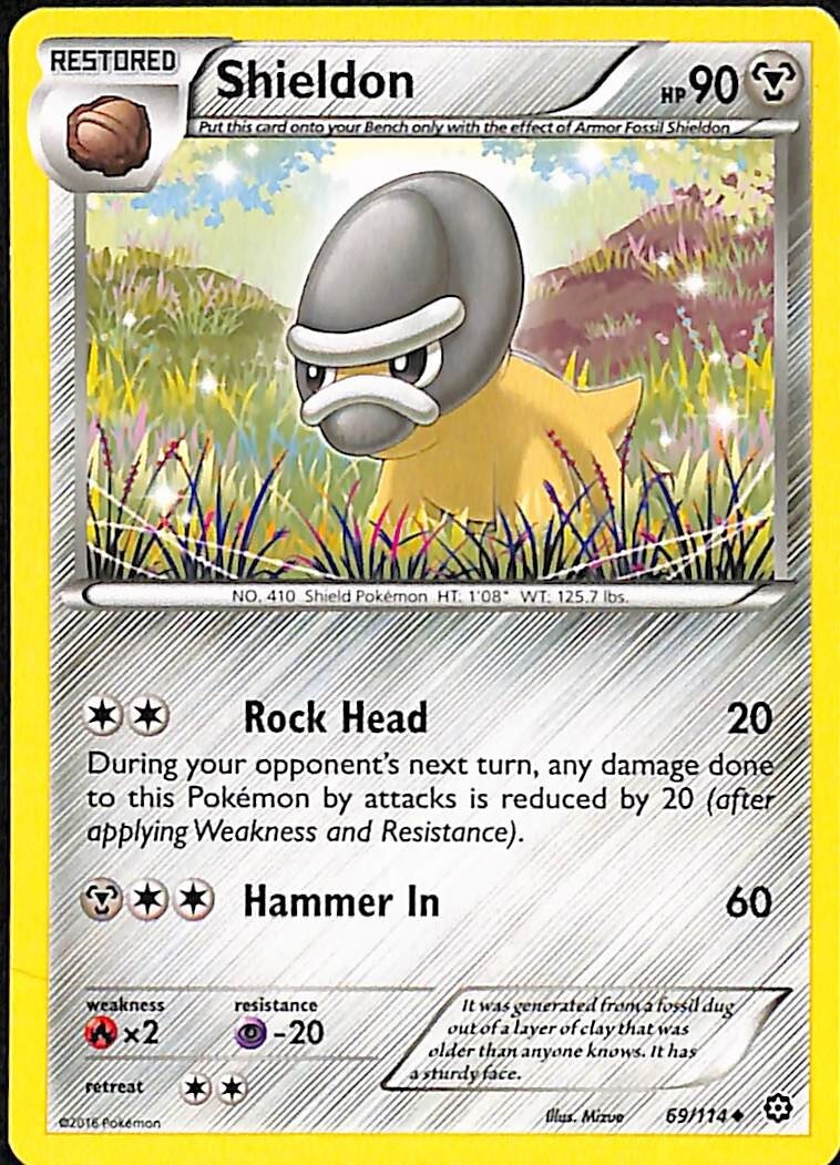Shieldon #69/114 XY - Steam Siege Uncommon - Pokemon Cards