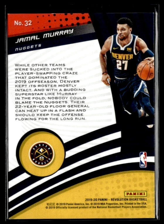 2019-20 Panini Revolution Vortex #32 Jamal Murray BK01R04C - Image 2 of 2