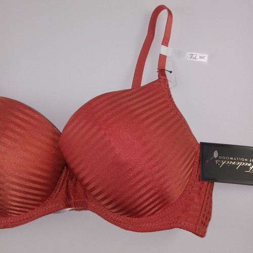 Frederick's Of Hollywood Women's Amira Contour Bra Size 36C Hot Sauce Stripe - Picture 3 of 6