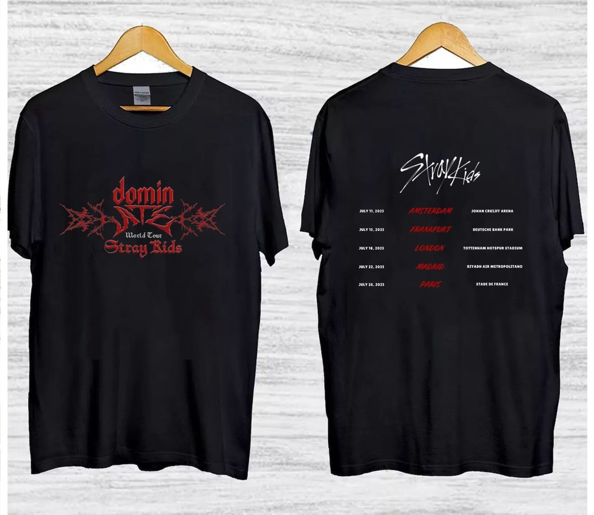 StrayKids dominATE 北米グッズ メンバープリントTシャツ　M Stray Kids dominATE 北米グッズ メンバープリントTシャツM