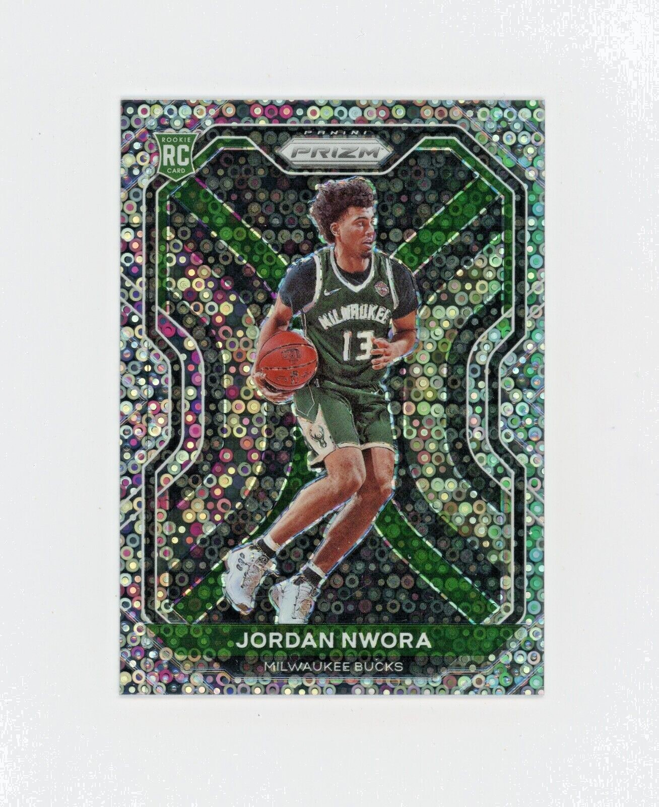 JORDAN NWORA 2020-21 Panini Prizm Fastbreak Silver Disco Rc #273 Milwaukee Bucks