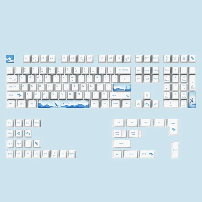Upgrade your gaming setup with 108-key mechanical keyboard keycaps featuring 5-side dye-sub PBT construction for durability and vibrant design