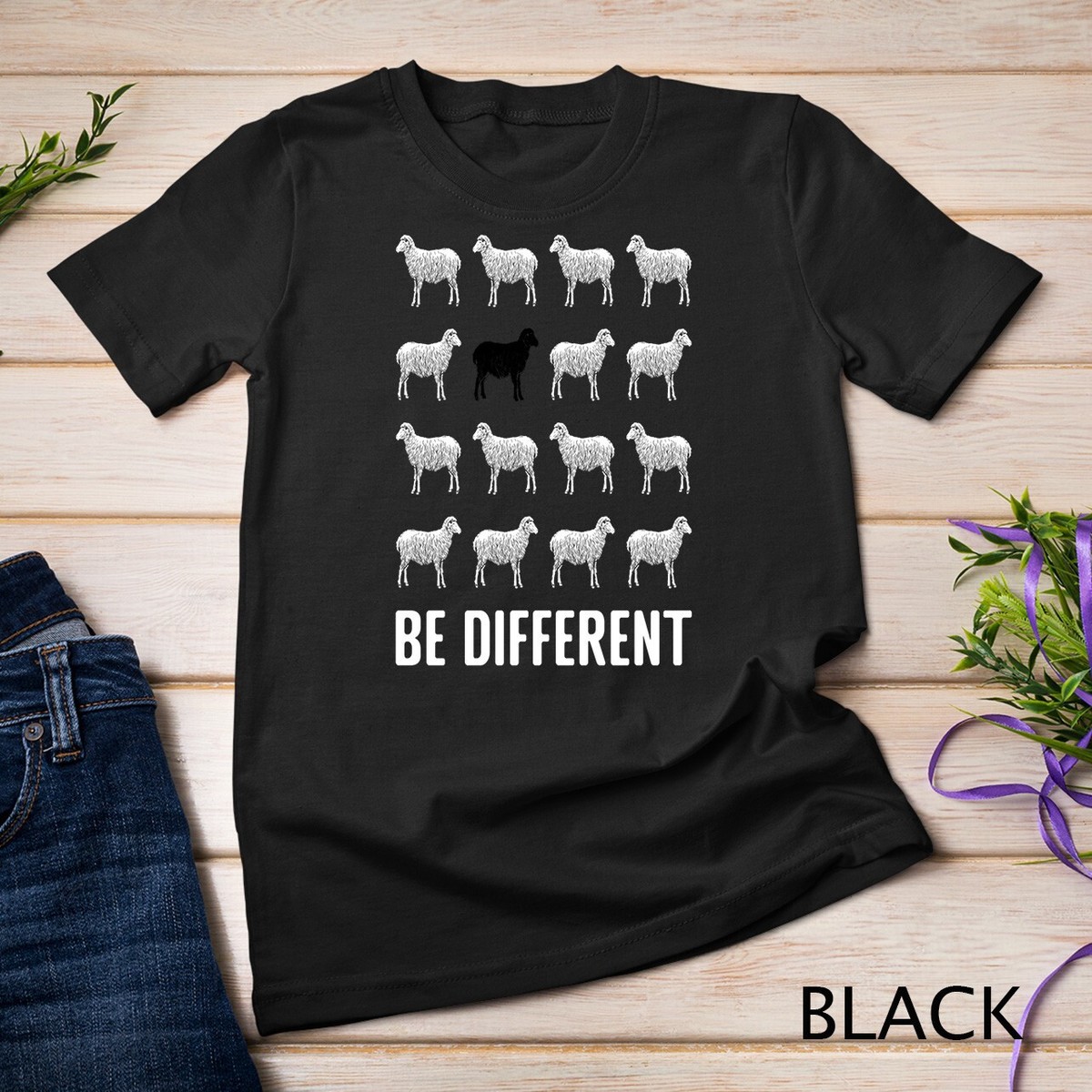 Be Different Black Sheep Of The Family Growth Mindset Unisex T