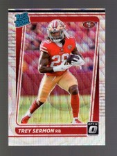 2021 OPTIC PREMIUM BOX SET WAVE PRIZM #224 TREY SERMON RC /299 EAGLES W/LINE