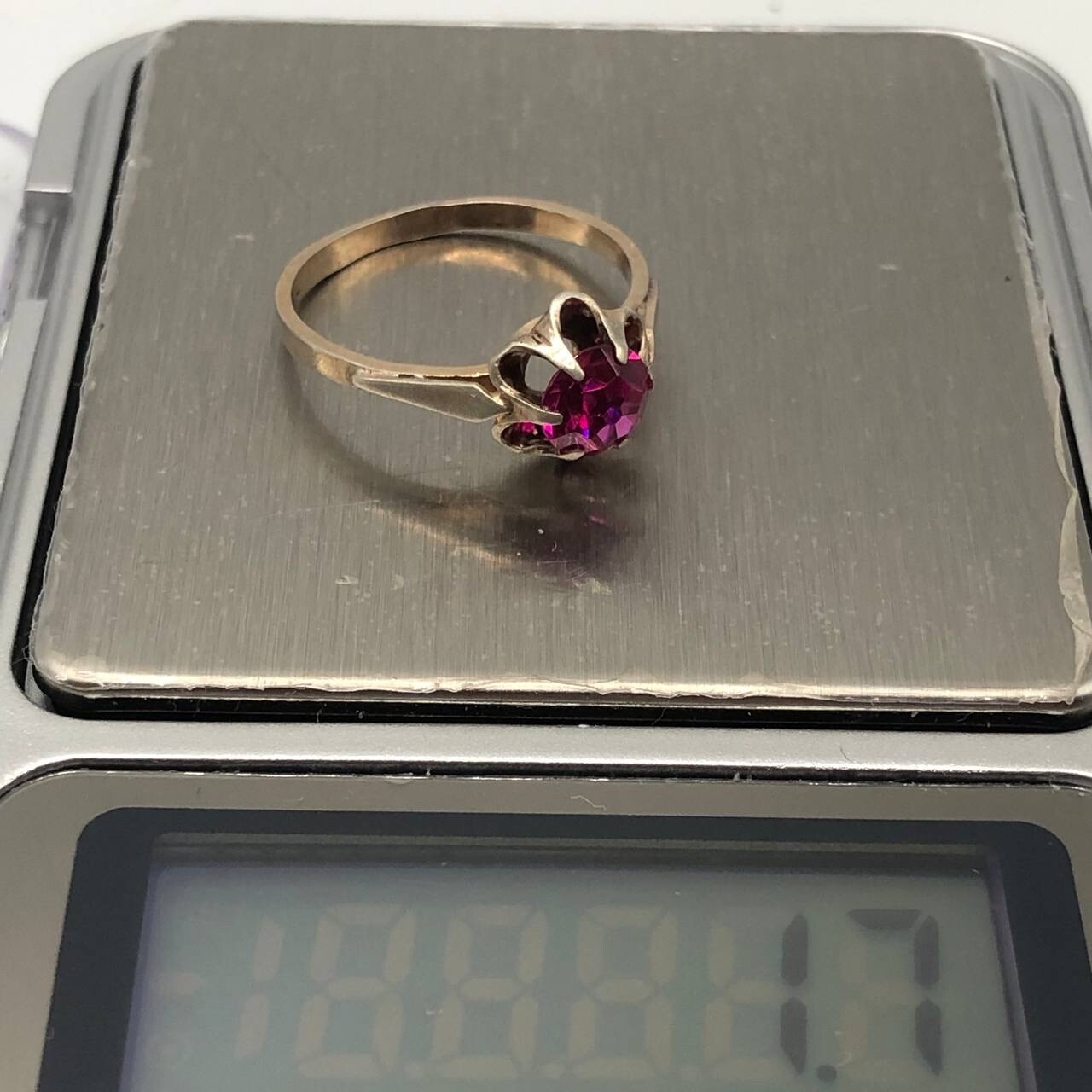 Engagement Soviet Ruby Ring Silver 875 Size 7 - image 3