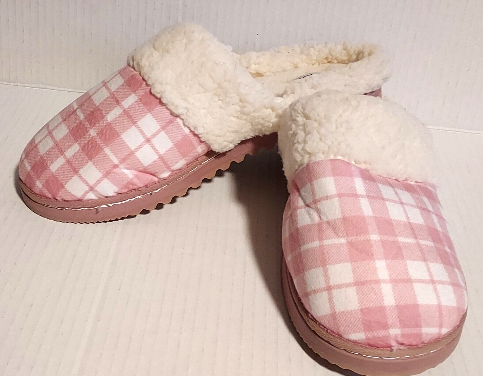 SAOLA Pantofole donna Born rosa pelliccia sintetica slip on suola gomma taglia L 9 10