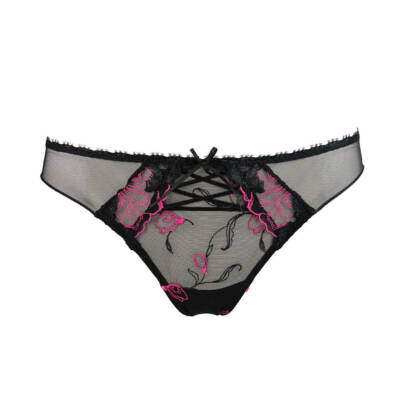 String Lise Charmel Modèle PASSION SAKURA - Taille 38 - Couleur Nuit Camelia - Neuf Avec Étiquettes - Réf. CCC0053