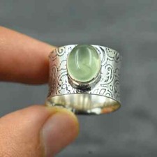 Green Aventurine Band Ring Solid 925 Sterling Silver Handmade Ring All Ring Size