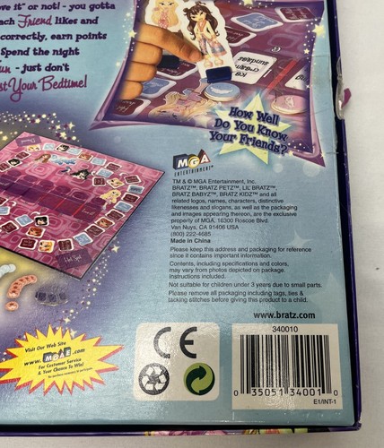 MGA Bratz Sleep-Over Board Game A Slumber Party Guessing Game - Picture 9 of 23