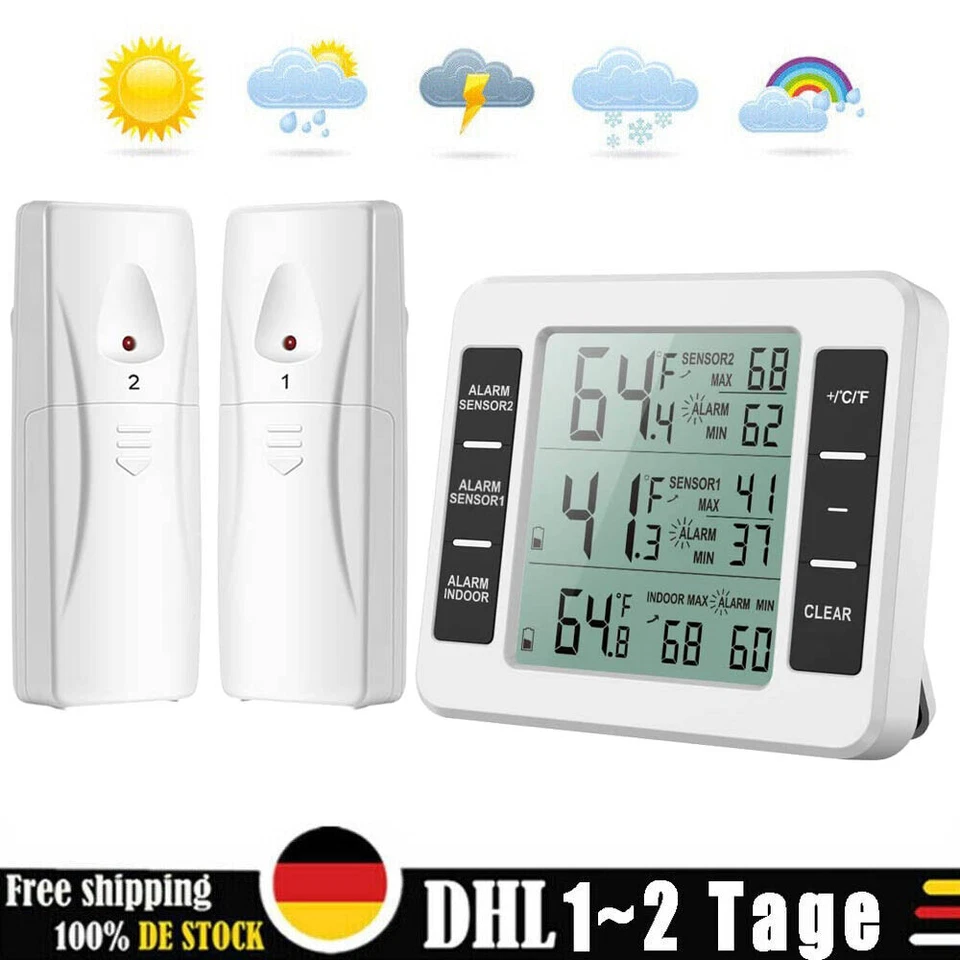 NULLNET Termometro frigorifero termometro congelatore allarme digitale radio termometro