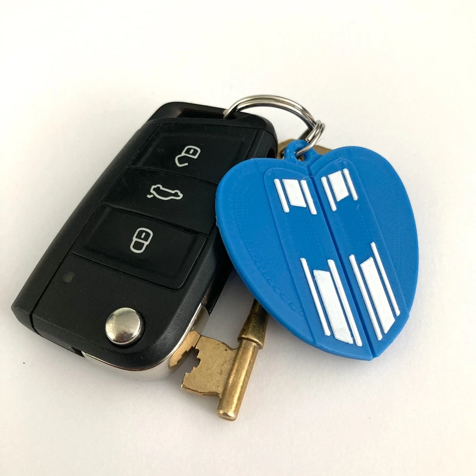 LLAVERO CORAZÓN VESPA RALLY SCOOTER AZUL CON RAYAS BLANCAS VALENTINO Foto 2 de 3