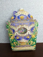 Gift Bag Green Purple Easter Egg Faberge Decoration Window Empty Tag