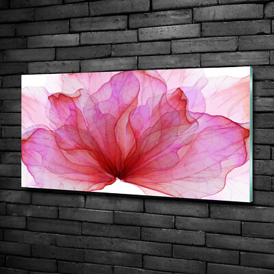 Tulup Image Sur Verre Trempé Tableaux 125x50 - Fleur Rose