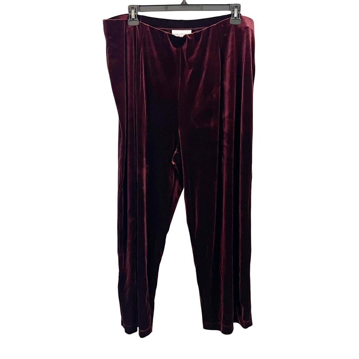 Susan Graver Red Velvet Pull On Pants Winter Holiday Artsy