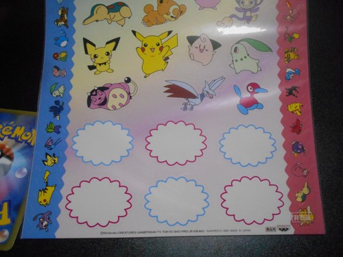Pokemon Message Sticker Banpresto Not For Sale Pikachu etc #4056 - Imagen 3 de 5