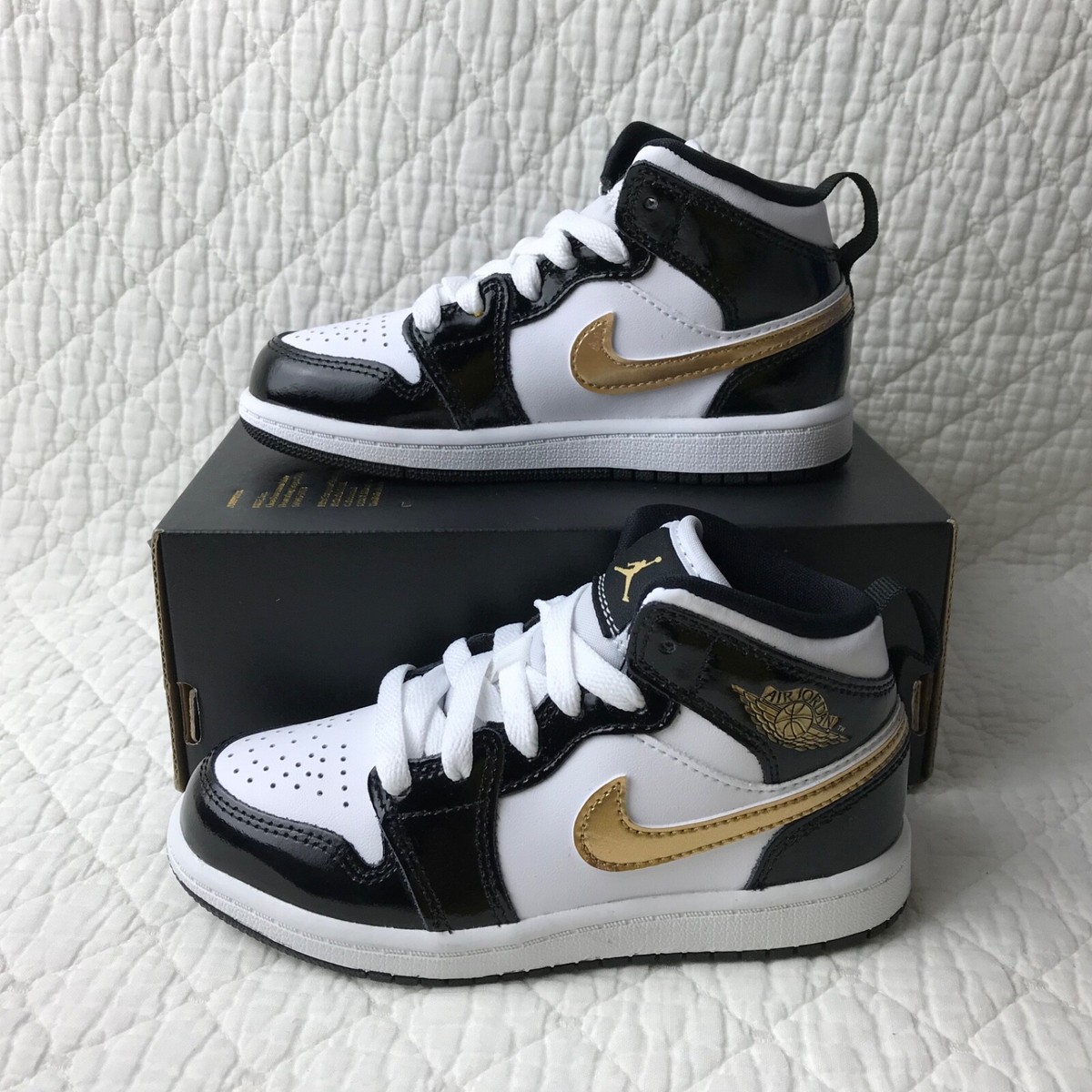 Nike Air Jordan 1 Mid SE (PS) Shoes Kids SZ 11C Black