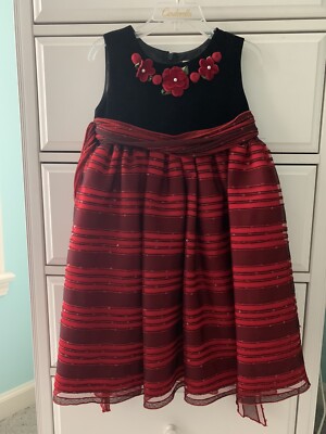 sweet heart rose christmas dress Sweet Heart Rose Girls Red Sparkly Christmas Dress Sz 6