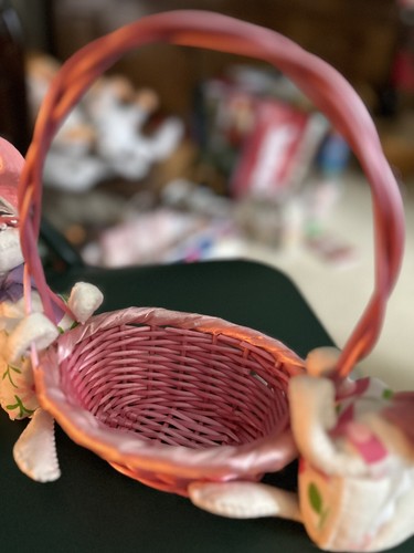 Pareja y cesta de ratones Annalee Spring Easter Bunny 1971 excelente estado - Imagen 6 de 7