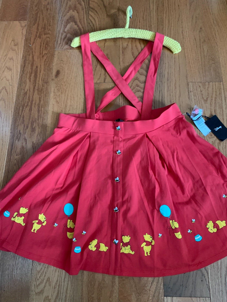 NEW Disney Hot Topic Winnie The Pooh Suspenders Skirt Plus Size