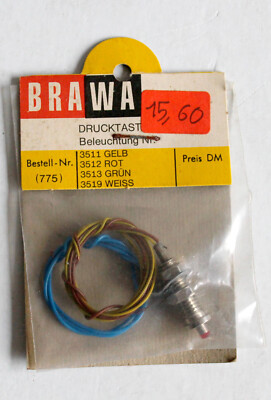 RED LIGHT PUSH BUTTON - BRAWA N°775 PUSH BUTTON LIGHTING 14V. - NEW