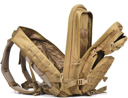 Khaki Coyote Military Army Molle Tactical Back Pack Rucksack 30L Multi Pocket - Picture 17 of 17