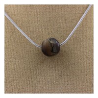Steine Und MinéRaux. Halskette 1 Perle Tigerauge Matt 8 Mm Kette Stahl Ino