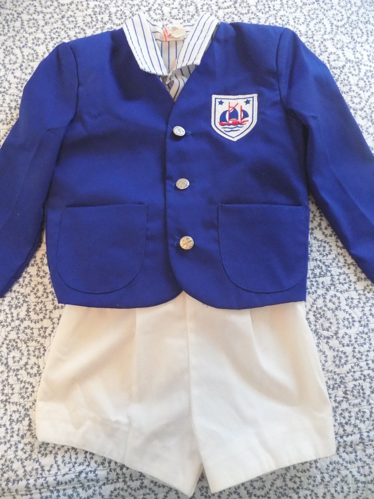 Jacket, Shirt & Shorts ~ Blue & White ~ Vintage ~ Size 4