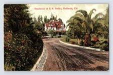 Postcard California Redlands CA Smiley Residence Mansion 1910s Unposted Divided